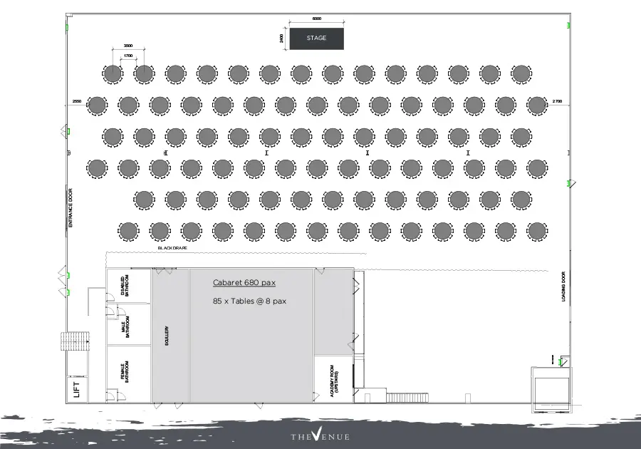 Link to collection of cabaret style floor plans at The Venue Alexandria