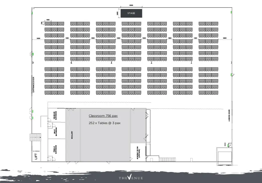 Link to variations of theatre style floor plans at The Venue Alexandria