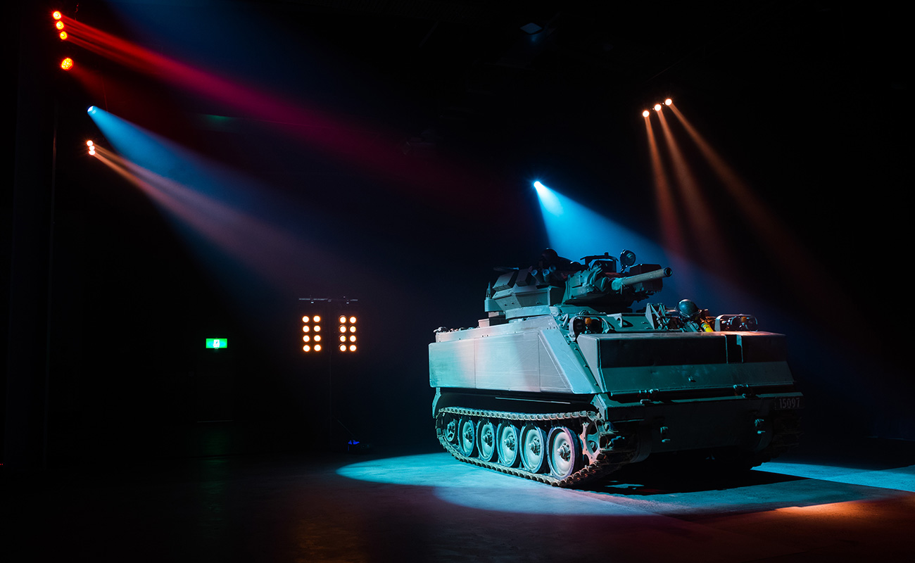 The Venue Alexandria is large enough to fit a tank inside during a client event.