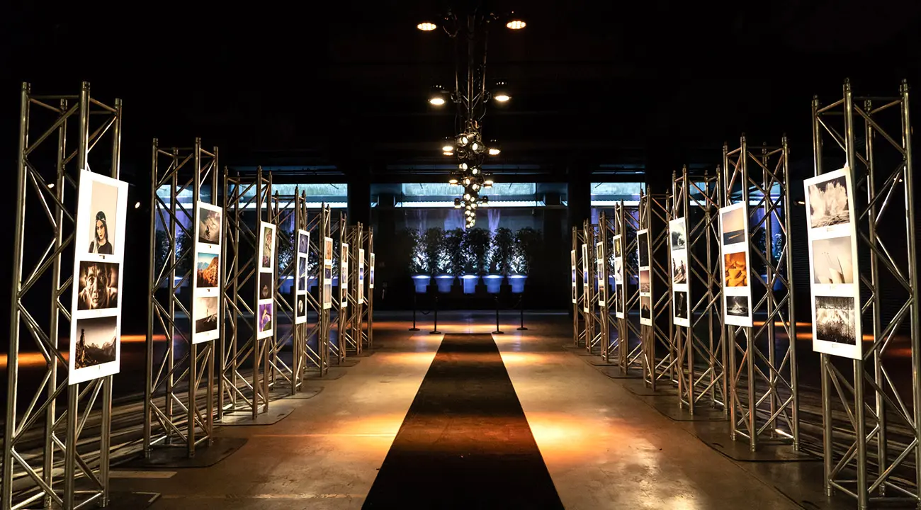 The Venue Alexandria set up as an art exhibition.
