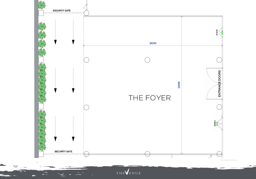 Individual floor plan of The Foyer space at The Venue Alexandria